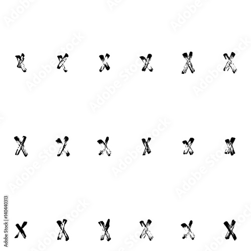 Hand-drawn grunge pattern with a dry brush using black ink. Pattern made of geometric shapes, strokes and spots. Vector background can be used in printing, fabric, packaging, fashion, wraping