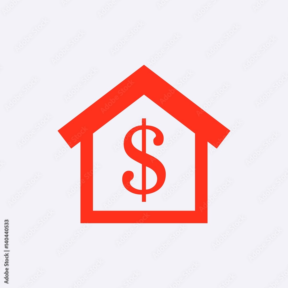 money home dollar icon stock vector illustration flat design money home dollar icon stock vector illustration flat design
