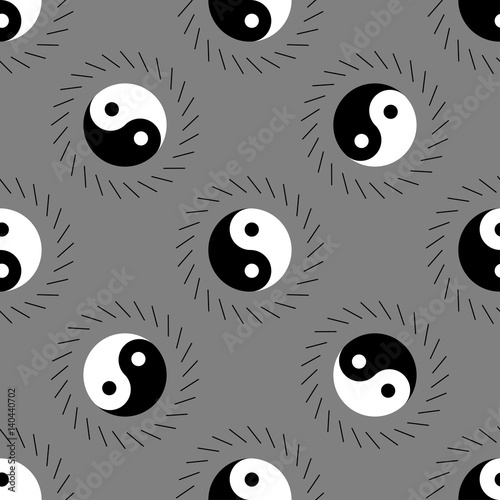 Ying Yang seamless pattern
