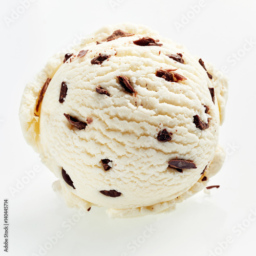 Speciality Italian stracciatella ice cream scoop photo