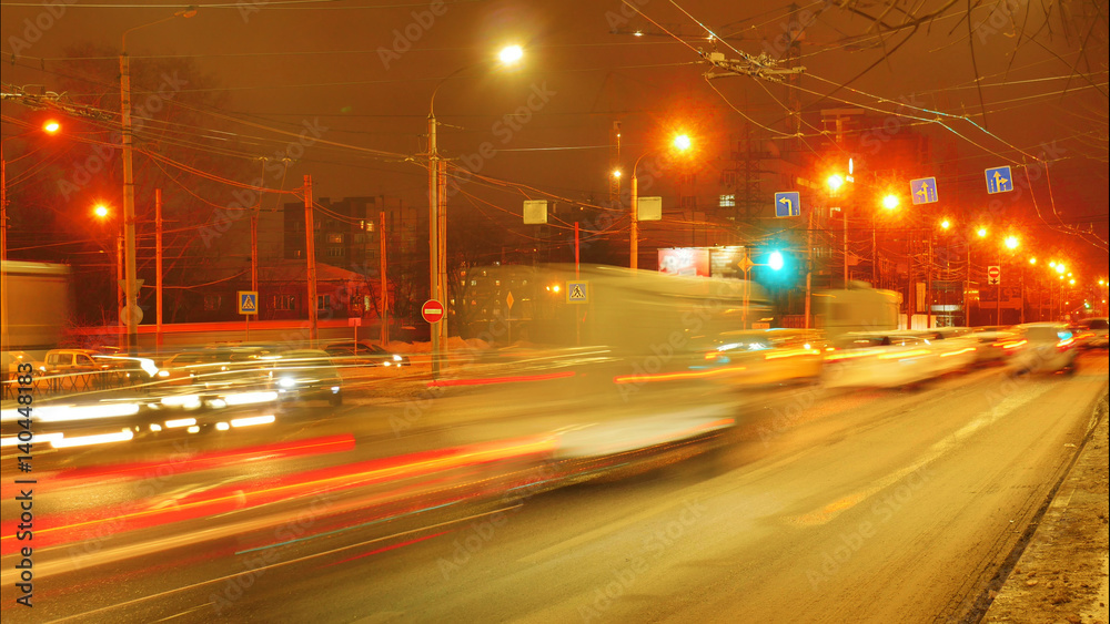 city night landscape with a road