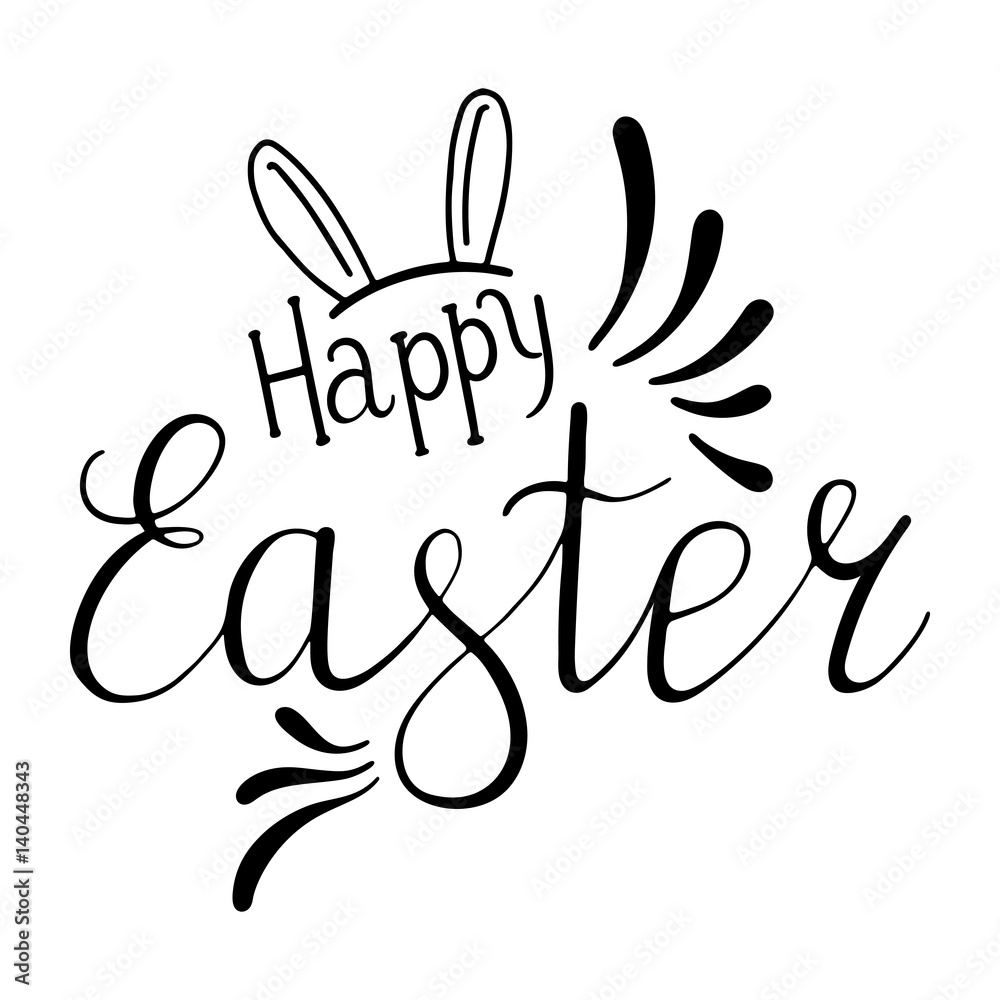 Obraz premium Happy Easter Lettering Egg. Vector illustration