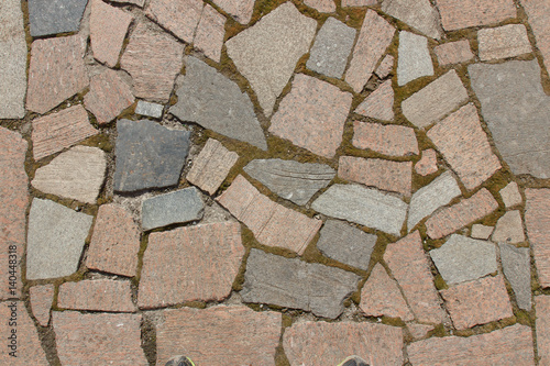 Bridge of stones of different shapes and colors