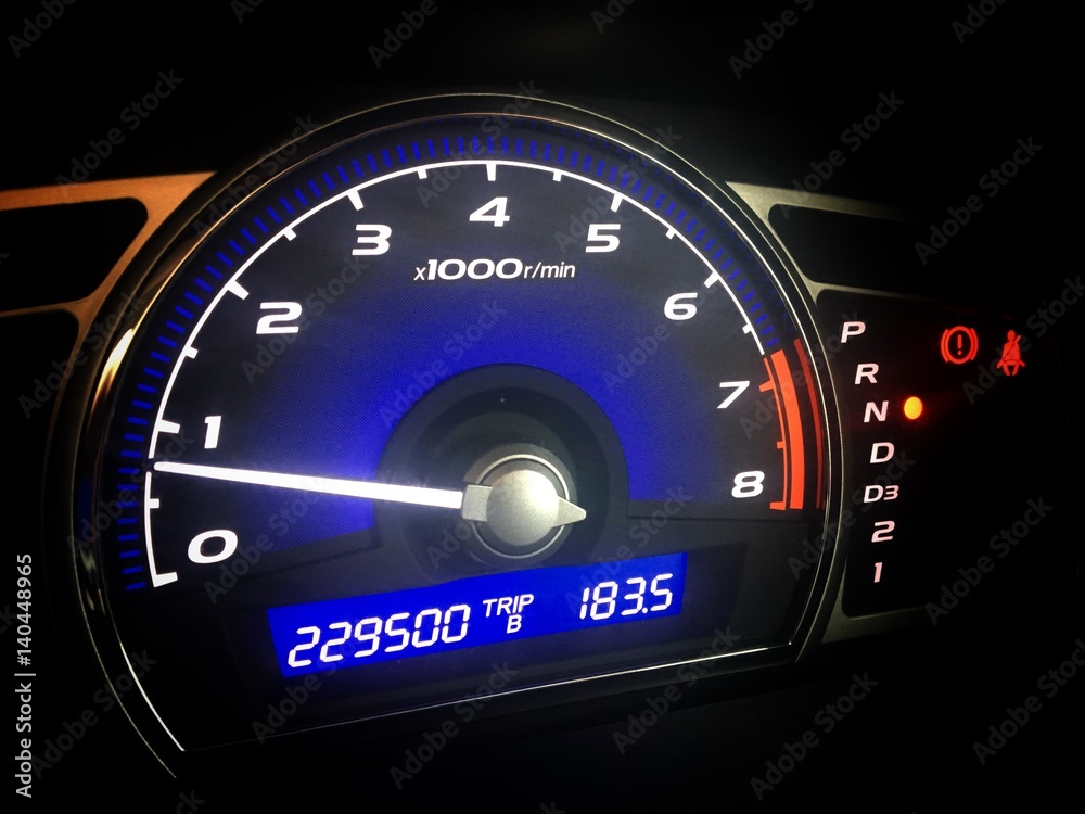 Mileage control display of the speed car