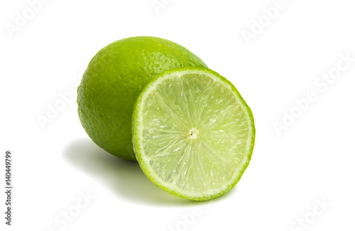 fresh green limes isolated
