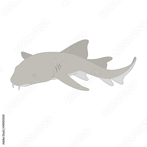 Natural nurse shark vector illustration isolated on white