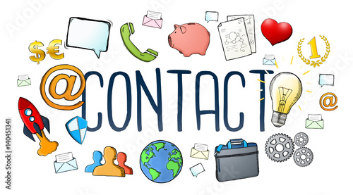 Manuscript e-mail contact text with icons