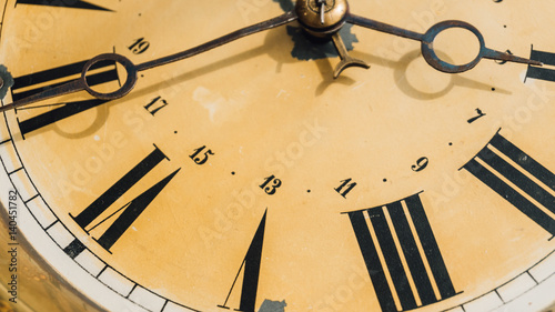 Fototapeta Naklejka Na Ścianę i Meble -  dial vintage wall clock. Close-up of the dial wall clock