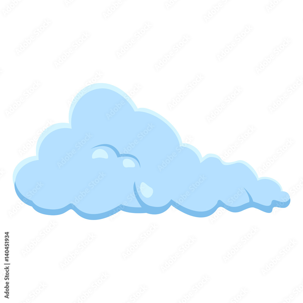 Vector Single Blue Cloud Icon Vector Single Blue Cloud Icon
