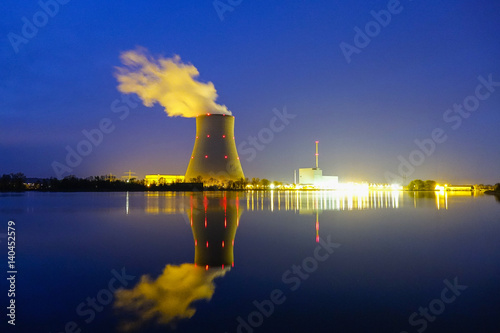 Billede på lærred Nuclear power plant Ohu near Landshut, Bavaria, Germany