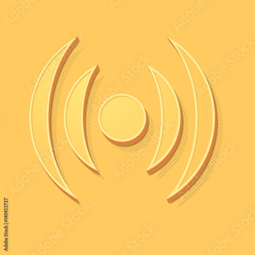 ikona vintage 3D z obrysem i cieniem