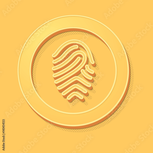 ikona vintage 3D z obrysem i cieniem