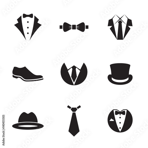 Suit element icons set