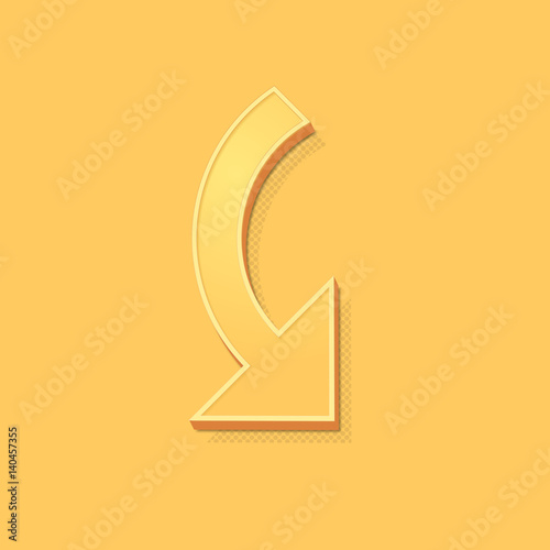 ikona vintage 3D z obrysem i cieniem