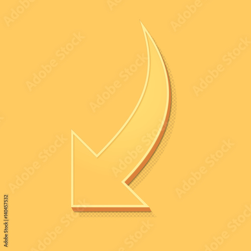 ikona vintage 3D z obrysem i cieniem