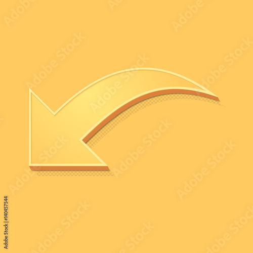 ikona vintage 3D z obrysem i cieniem