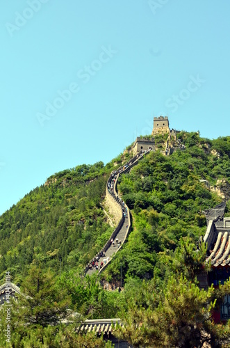 The Great Wall of China and mountains