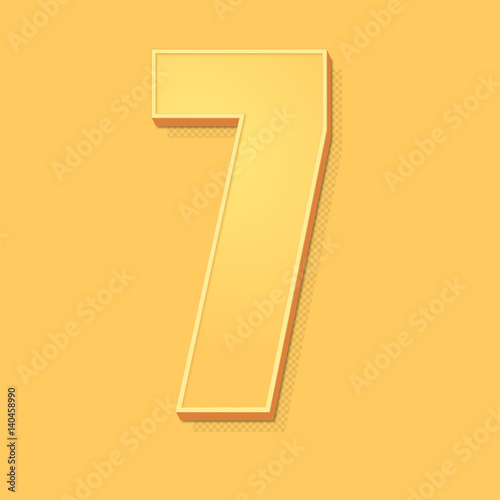 ikona vintage 3D z obrysem i cieniem