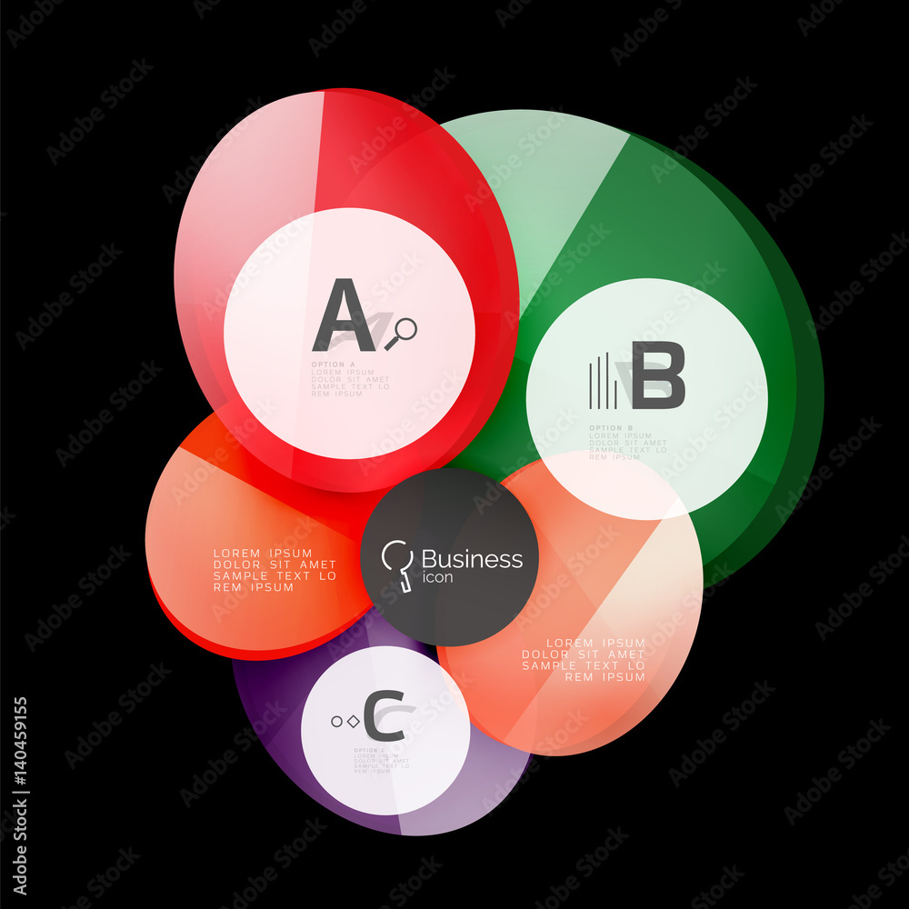 Glossy glass circle banner design template Glossy glass circle banner design template