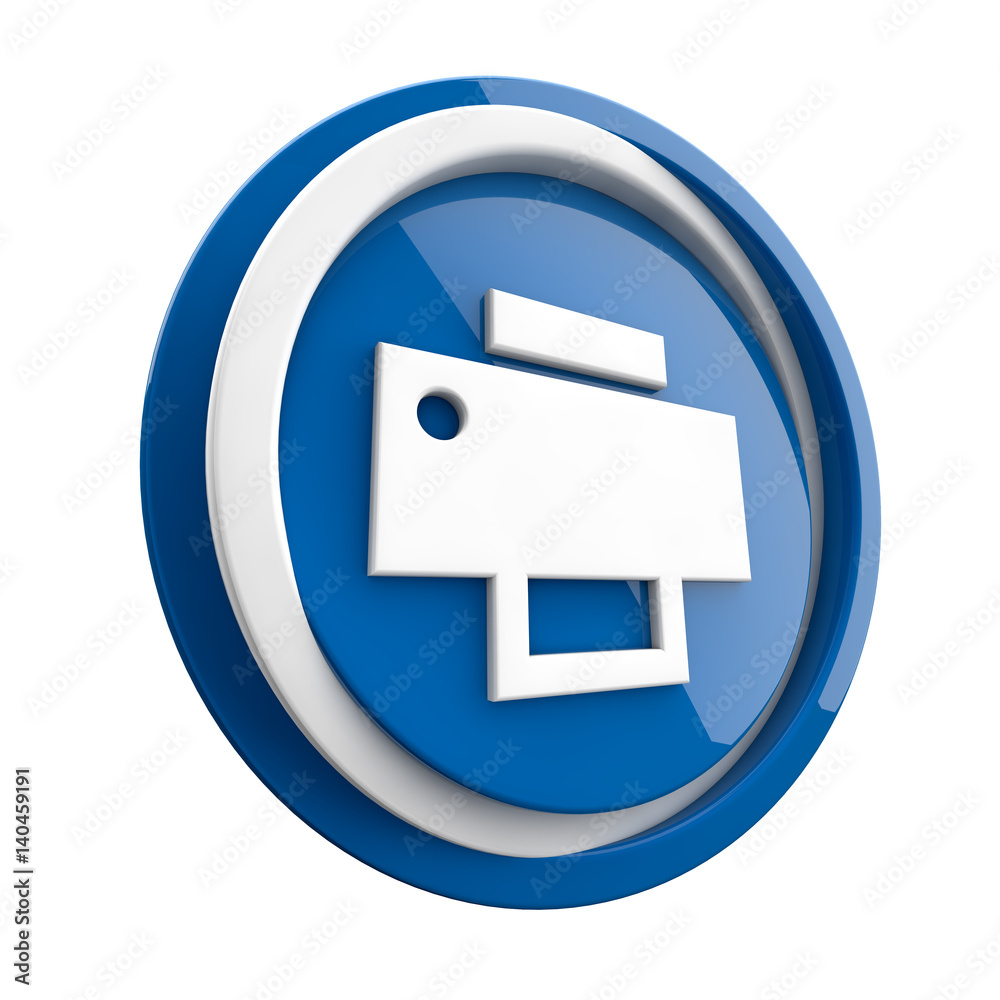 ikona plastikowa 3D niebieskie koło i pierścień