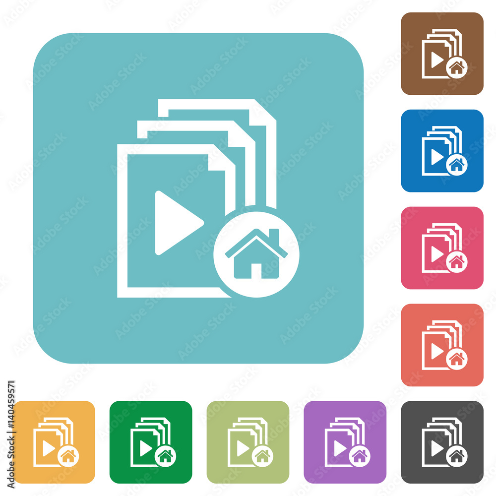 Default playlist rounded square flat icons Default playlist rounded square flat icons