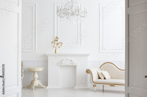 Fototapeta Luxury apartment, comfortable classic living room