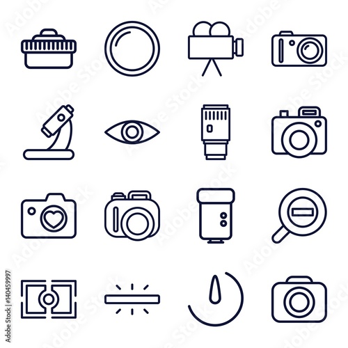 Set of 16 lens outline icons
