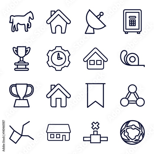 Set of 16 eps outline icons