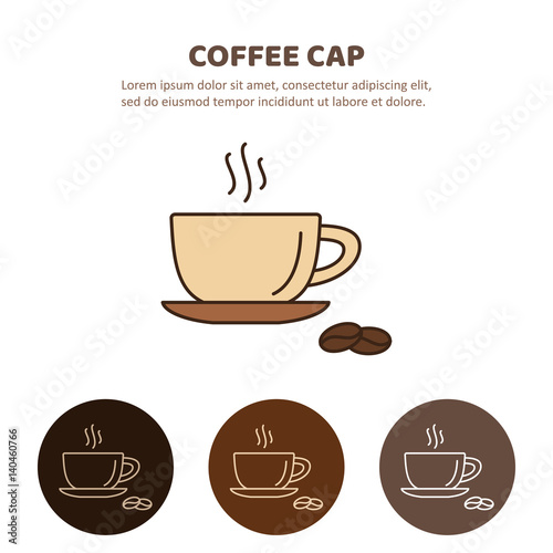 Coffee cup and Tea cup liner icon.
