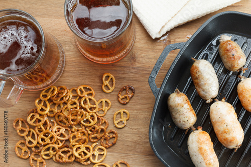 Fried sausages, on the pan ...