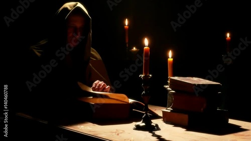 Monk at the Monastery with the Old Liturgical Books