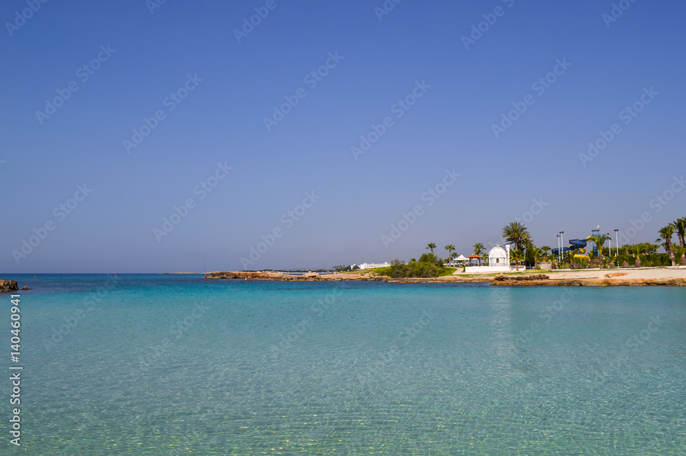 Beautiful lagoon beach on Cyprus island near Ayia Napa