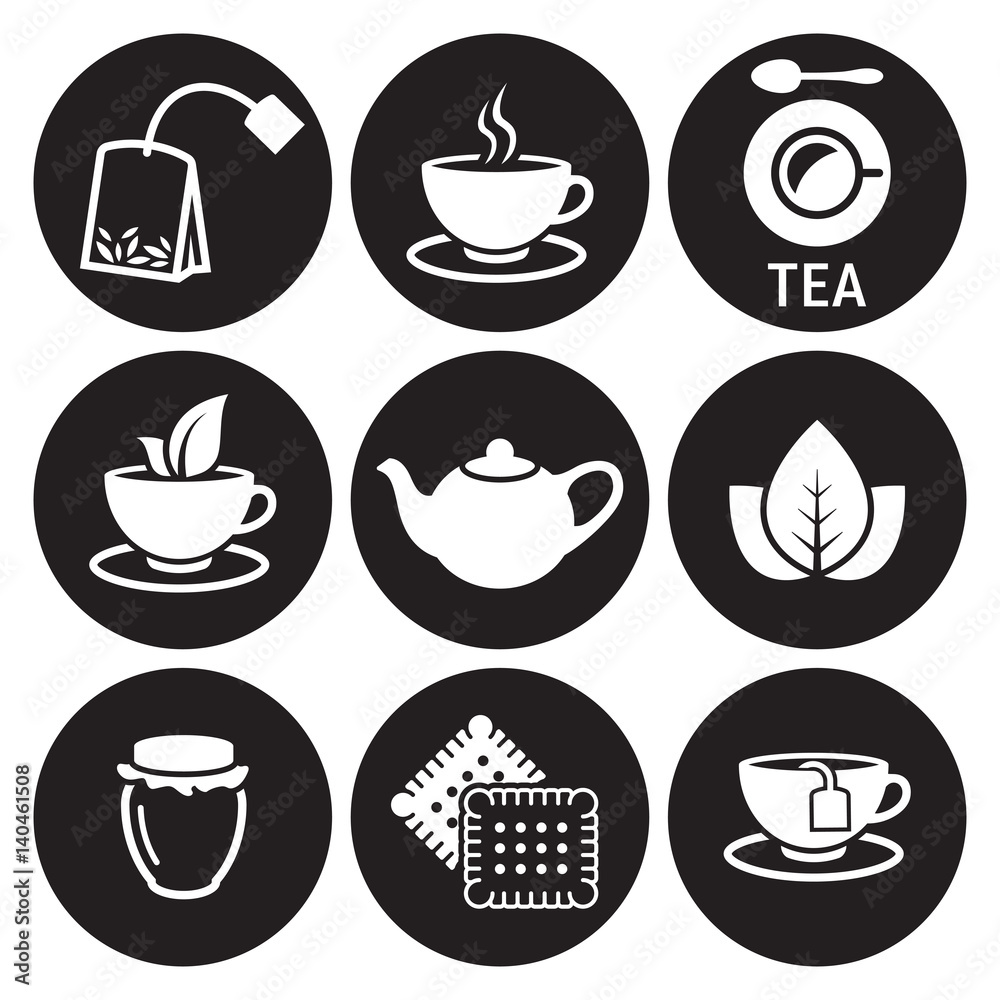 Tea icons set Tea icons set