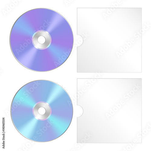 Cd, dvd isolated vector icon. Compact disc realistic set