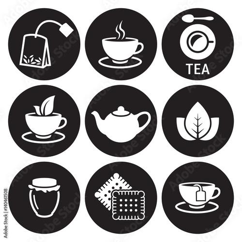 Tea icons set