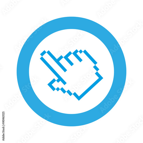 blue symbol pixel hand cursor icon, vector illustraction design