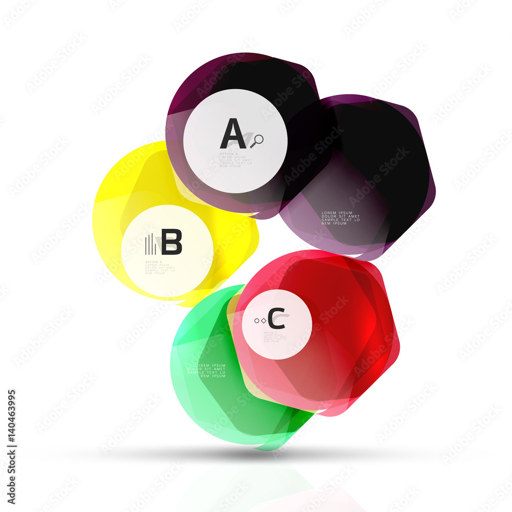 Geometrical hexagon aqua elements