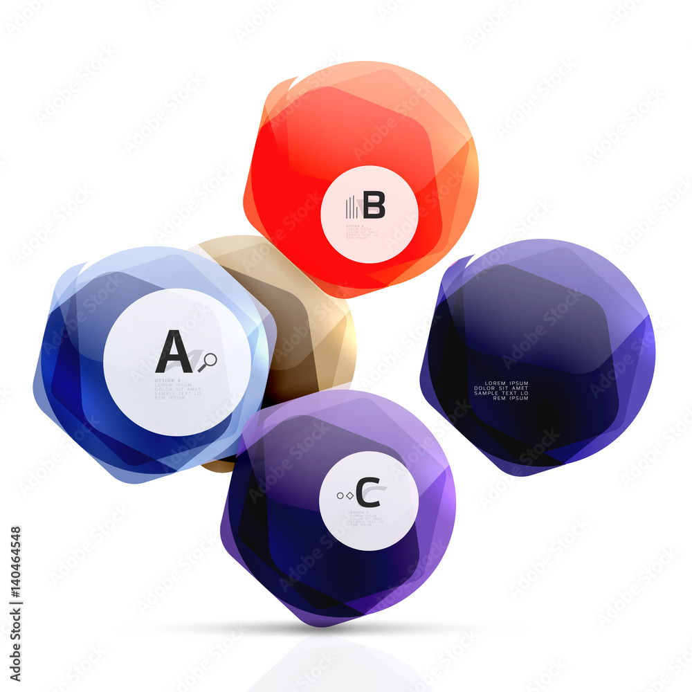 Aqua glossy glass elements