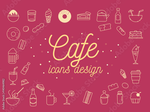 Cafe Icons Design Set.Vector Illustration