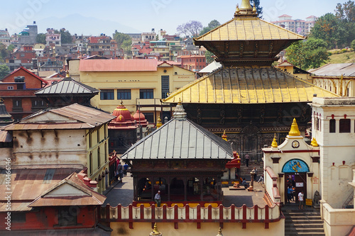 Pashupatinath Temple, Kathmandu view across the Bagmati River, Nepal, Asia photo