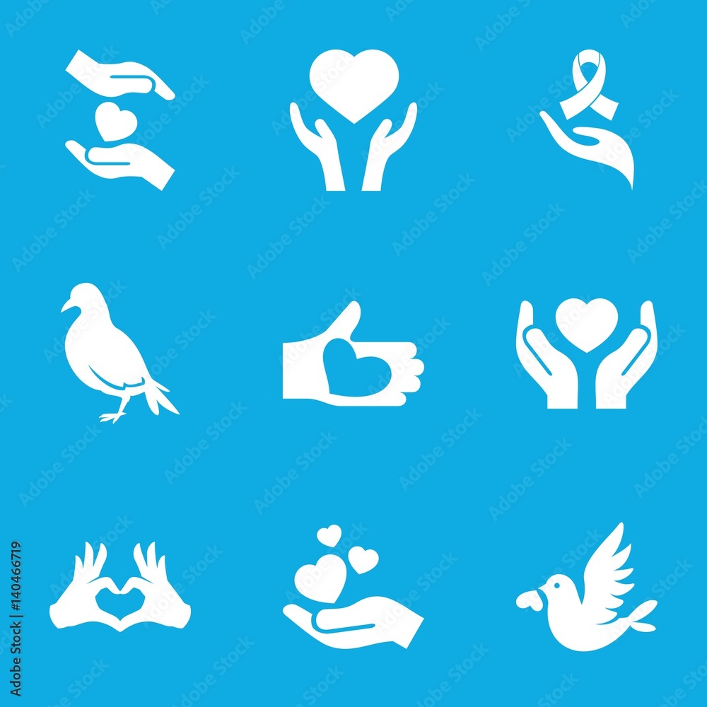 Set of 9 hope filled icons Set of 9 hope filled icons