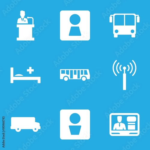 Set of 9 public filled icons