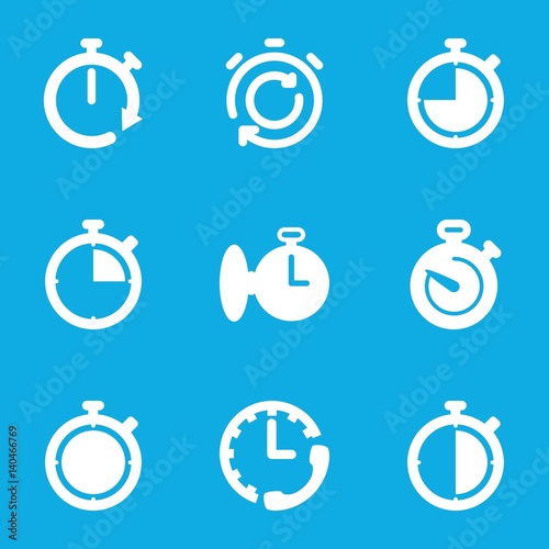 Set of 9 interval filled icons