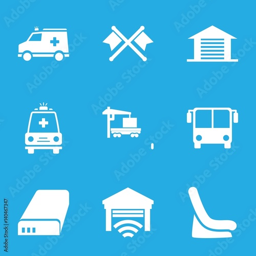 Set of 9 auto filled icons