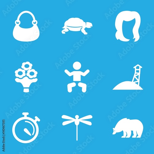 Set of 9 beautiful filled icons