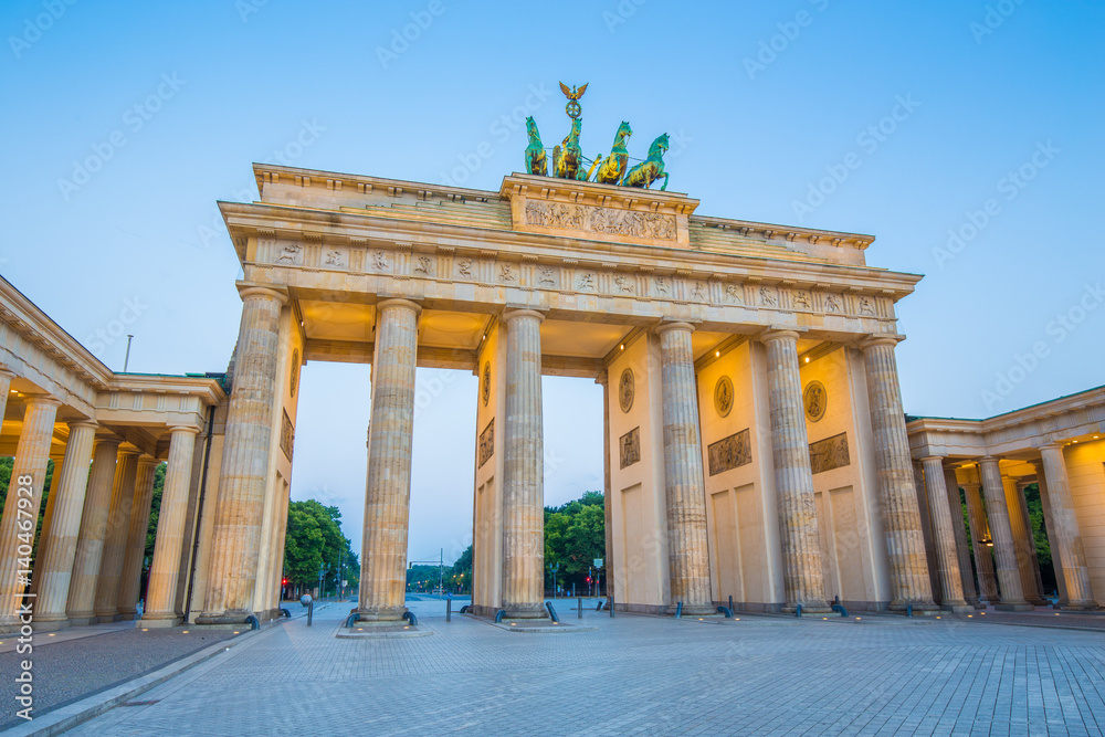 Brandenburg Gate in twilight, Berlin, Germany
