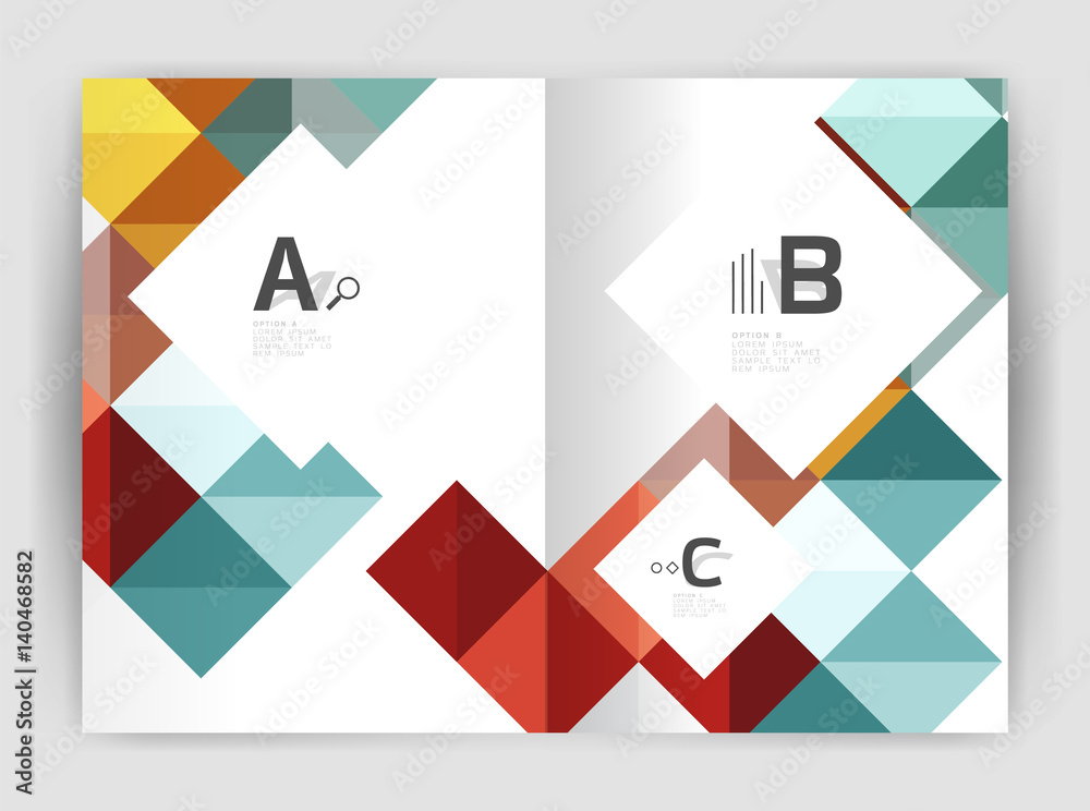 Modern minimalistic geometrical square business leaflet template Modern minimalistic geometrical square business leaflet template