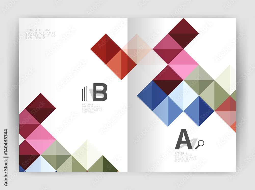 Minimalistic square brochure or leaflet business template Minimalistic square brochure or leaflet business template