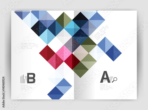 Minimalistic square brochure or leaflet business template