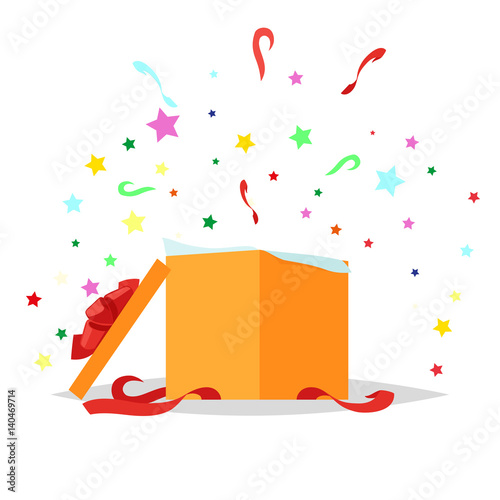 Open Gift Box Illustration. Holiday Collection